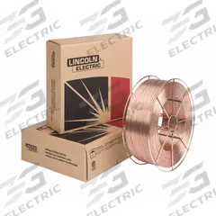 LINCOLN ELECTRIC MIG Welding Wire: Carbon Steel, ER70S-3, 0.03 in, 33 lb, Steel Spool, SuperArc L-50 (MPN ED031407). Key specifications — Brand: LINCOLN ELECTRIC; Spool Type: Steel Spool; Tensile Strength (As Welded) (Merch): 75 ksi to 79 ksi; Yield Strength (As Welded) (Merch): 60 ksi to 65 ksi.
