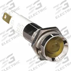 APPROVED VENDOR Protruding Panel Light: 5/16 in Panel Mounting Hole Dia, LED, Yellow, M08 (MPN 24M052). Key specifications — Brand: APPROVED VENDOR; Electrical Connection: 0.11 Male Quick Disconnect.