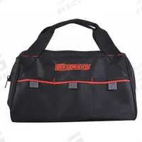 WESTWARD Tool Bag: 13 in W x 9 in D x 8 in H, Black, Polyester, 4 Pockets, 1 Inside Pockets (MPN 53JW42). Key specifications — Color: Black; Brand: WESTWARD; Material: Polyester.