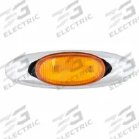 GROTE Clearance Marker Lamp: Clearance Light, LED, Oval, Amber, Screw, Male Bullet Connector (MPN 47953). Key specifications — Lens Color: Amber; Brand: GROTE; Electrical Connection: Male Bullet Connector; Lighting Technology: LED; Mount Type: Screw; SAE Lens Code: P2.