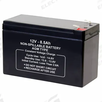 APPROVED VENDOR Sealed Lead Acid Battery: 12V DC, 8.5 Ah Capacity, 3.78 in Ht, 5.94 in Wd - AGM Sealed Lead Acid Batteries
