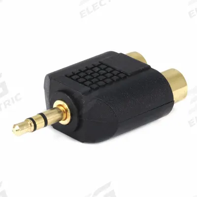 MONOPRICE Audio Splitter: (1) 3.5 mm Stereo TRS Male x (2) RCA Female Splitter - Analog & Digital Audio Splitters & Adapters