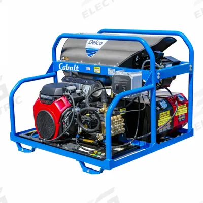 DELCO Gas-Powered Pressure Washer: Heavy Duty, Skid Mount, 4,000 psi, 5 gpm - Hot Water Pressure Washers