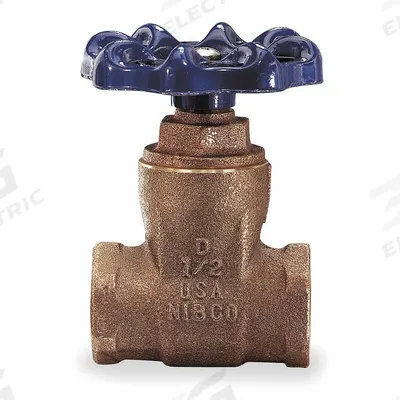 NIBCO Gate Valve: 1 1/2 in, Bronze, Non-Rising, FNPT x FNPT, 200 psi Max. Pressure (CWP) - Non-Rising Stem Bronze General Purpose Gate Valves