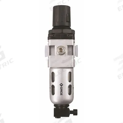 GROZ Filter-Regulator: Light Duty Series, 1/4 in NPT, 20 cfm, 40 micron, 7 psi to 145 psi - GROZ FRL Air Filter/Regulators