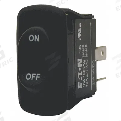EATON Rocker Switch: Series X, 2 Positions, DPST, Off/On - Environmentally Sealed Rocker Switches