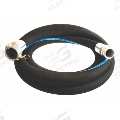 CONTINENTAL Water Suction and Discharge Hose: 4 in Hose Inside Dia., 150 psi, Black - EPDM Water Suction & Discharge Hose Assemblies with EPDM Cover with Spiral-Plied Synthetic Fabric & Wire Helix Reinforcement