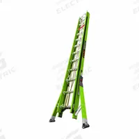 LITTLE GIANT Extension Ladder: 24 ft Ladder Size, Fiberglass, 375 lb Load Capacity, 56 lb Wt (MPN 17624-279). Key specifications — Color: Green; Brand: LITTLE GIANT; Included Features: Limited Arrest Safety Line; Removable Fly: Fixed.