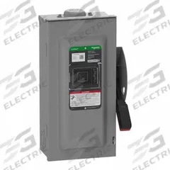 SCHNEIDER Safety Switch: Non-Fusible, 100 A, Three Phase, 600V AC/DC, Galvanized Steel (MPN VHU363NRB). Key specifications — attr867131: SCHNEIDER.