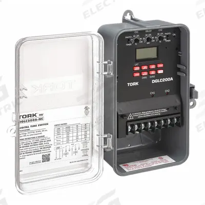 TORK Electronic Timer: 7 day, Astronomic, 120-277V AC, SPDT - Digital Timer Switches
