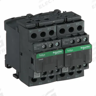 SCHNEIDER Magnetic Contactor: Reversing, 3 Poles, 3NO Contacts, 25 A - Reversing IEC Contactors
