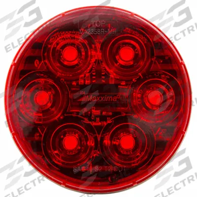 MAXXIMA Stop/Turn/Tail Light: LED, Stop Light, Red, Round, 4 5/16 in Overall Dia - Stop Lights