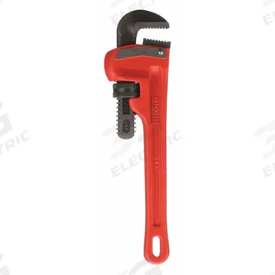 RIDGID Heavy-Duty Pipe Wrench: 1 1/2 in Jaw Capacity, Serrated, 10 in Overall Lg - Straight Pipe Wrenches