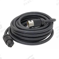 HUBBELL WIRING DEVICE-KELLEMS Temporary Power Cable: 100 ft Cord Lg, 125/250V AC, CS6364L, CS6365L (MPN TPC100). Key specifications — Connector End Connection Type: CS6364L; Plug End Connection Type: CS6365L; Voltage Rating: 125/250V AC; Wire Size: 6 AWG; Brand: HUBBELL WIRING DEVICE-KELLEMS.