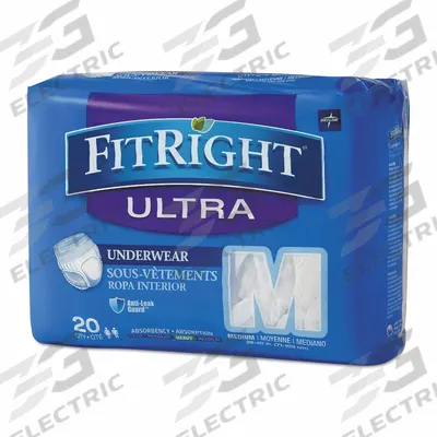 MEDLINE Incontinence Underwear: Regular, Sensisoft Fabric, White, 20 Max Pant Size - Incontinence Pants