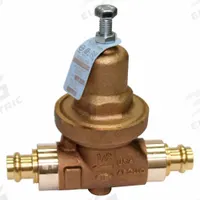 APOLLO Water Pressure Reducing Valve: NPT x Solder, 1 1/2 in Pipe Size, Bronze, 25 psig to 75 psig (MPN 36LF30701). Key specifications — Brand: APOLLO; Low-Lead Compliance: Low-Lead Compliant.