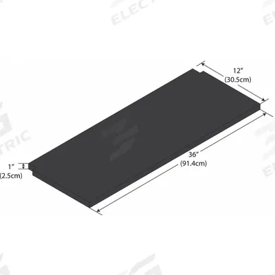 INSTOCK Notched Shelf: 36 in Overall Lg, 12 in Overall Wd, 1 in Overall Ht, Phenolic - Lab Shelves & Components