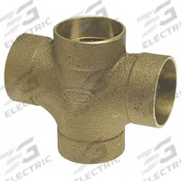NIBCO Sweat Fitting Tee: 2 in CTS x 2 in CTS x 2 in CTS, Cup x Cup x Cup, Drain/Vent, Bronze (MPN E270450)