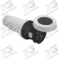 BRYANT Pin and Sleeve Connector: Black, 600V AC, Three Phase, 60 A, 3 Pole, 4 Wire, IEC Grounding (MPN BRY460C5W). Key specifications — Brand: BRYANT.