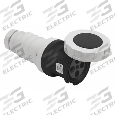 BRYANT Pin and Sleeve Connector: Black, 600V AC, Three Phase, 60 A, 3 Pole, 4 Wire - Watertight Connectors