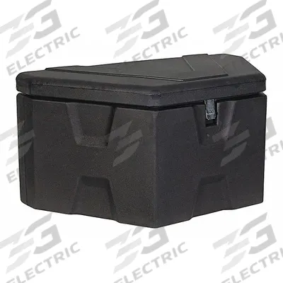 BUYERS PRODUCTS Trailer Tongue Box: Polyethylene, Matte Black, 18 in Overall Dp - A-Frame Trailer Tongue Boxes