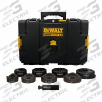 DEWALT Knockout Punch Set: 10 ga Max Sheet Metal Capacity-Steel, Punch and Die, Circle (MPN DCE6004K). Key specifications — attr172422: Steel; attr172423: Circle; attr172427: 4 in Knockout Punch; attr172425: Punch and Die; attr150076: DEWALT.