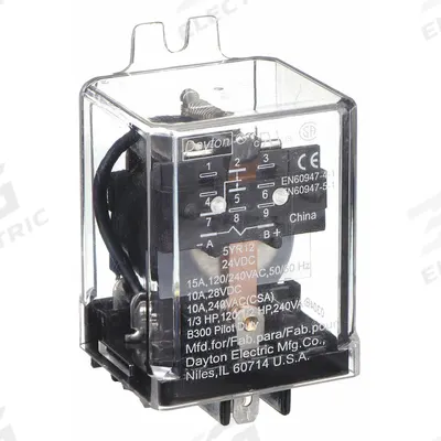 Dayton Flange Mount Relay: Surface (Side Flange) Mounted, 24V DC, SPDT - Surface-Mounted Relays