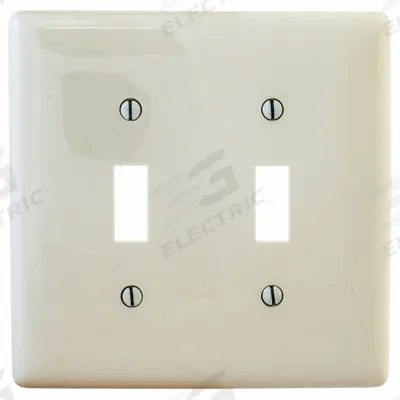 HUBBELL Wall Plate: Toggle, 2 Gang, Almond - General Purpose Wall Plates