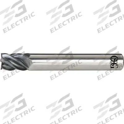 OSG Square End Mill: Carbide, EXO Coated, 5 Flute, 1/4" Mill Dia, 5/16" LOC - Reduced-Neck Fast-Cutting Carbide Square End Mills for Stainless Steel & Super Alloys
