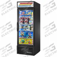 TRUE REFRIGERATION Freezer Merchandiser: 78 5/8 in x 27 in x 31 1/2 in, Black, Swing, 4 Shelves (MPN GDM-23F-HC-TSL01-Black). Key specifications — attr1277723: TRUE REFRIGERATION; attr1277683: R-290; attr1277688: Swing; attr1277691: Yes; attr1277694: Black; attr1280729: GDM.