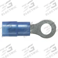 PANDUIT Ring Terminal: Blue, Nylon Insulation, #6 Stud Size, 18 AWG to 14 AWG Wire Sizes, 600 V (MPN PN14-6R-M). Key specifications — attr1308027: PANDUIT.