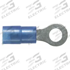 PANDUIT Ring Terminal: Blue, Nylon Insulation, #6 Stud Size, 18 AWG to 14 AWG Wire Sizes, 600 V (MPN PN14-6R-M). Key specifications — attr1308027: PANDUIT.