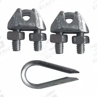 DAYTON Wire Rope U-Bolt Clip and Thimble Kit: 1/4 in Compatible Rope Dia, 4 3/4 in Rope Turnback Lg (MPN 1DKK6). Key specifications — Clip Material: Steel; Thimble Material: Steel; Brand: DAYTON.