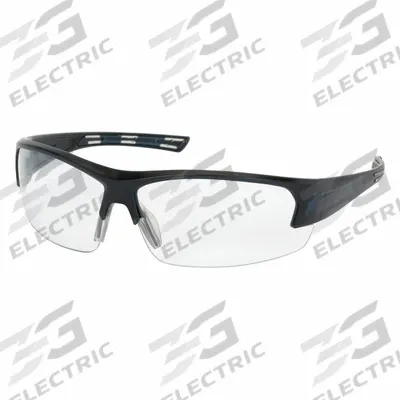 PIP Safety Glasses: Clear Lens, Half-Frame, FogLess 3Sixty, Dark Blue Frame - Padded Comfort-Fit Safety Glasses