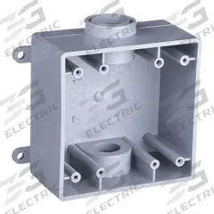 CANTEX Electrical Box: PVC, Rectangular, 2 Gangs, 3/4 in Hub Size, 36 cu in Capacity, Gray (MPN 5133371). Key specifications — Color: Gray; Brand: CANTEX.