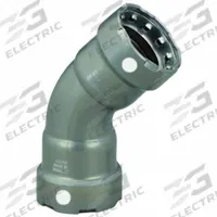VIEGA MEGAPRESS Crimp Elbow Fitting: 1 1/2 in Pipe x 1 1/2 in Pipe Size, Press-fit x Press-fit, FKM (MPN 84355). Key specifications — Brand: VIEGA MEGAPRESS.