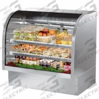 TRUE REFRIGERATION Deli Case: 47 3/4 in x 48 1/4 in x 35 1/4 in, Silver, Curved Glass, 2 Shelves (MPN TCGG-48-S-HC-LD). Key specifications — attr1277723: TRUE REFRIGERATION; attr1277683: R-290; attr1277691: No; attr1277694: Silver; attr1280716: Curved Glass; attr1280729: TCGG.