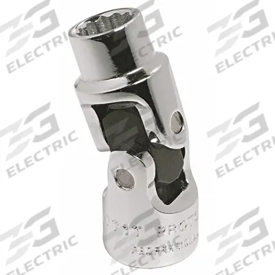 PROTO Flex Socket: 1/4 in Drive Size, 1/2 in Socket Size, 12-Point, Std, Chrome - 1/4" Drive SAE Flex Sockets