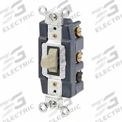 LEVITON Wall Switch: Toggle Switch, Double Pole/Double Throw, Maintained, Ivory, 120/277V AC, 20 A (MPN 1286-I). Key specifications — Illuminated: No; Voltage Rating: 120/277V AC.