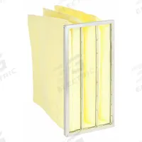 GRAINGER Pocket Air Filter: 24 in x 12 in x 22 in, MERV 14, Yellow, Synthetic, 3 Pockets (MPN 5M367). Key specifications — Display Sell UOM: EA; Brand: GRAINGER; Media Material: Synthetic; Performance Rating: MERV 14.