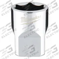 MILWAUKEE Standard Socket: Metric, 3/8 in Drive Size, 16 mm Socket Size, 6-Point, Std, Chrome (MPN 45-34-9086). Key specifications — attr1204417: MILWAUKEE; attr1204392: Chrome.