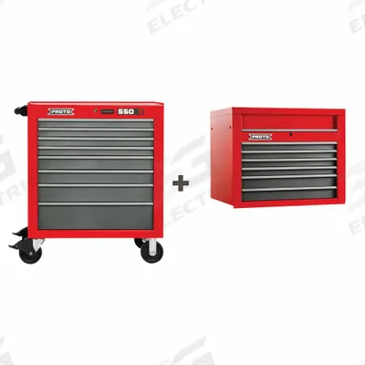 PROTO Rolling Cabinet Kit: 13 Drawers, Heavy Duty, Keyed - Heavy-Duty Top Chest & Rolling Cabinet Combos