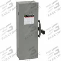 SQUARE D Safety Switch: Non-Fusible, 30 A, Three Phase, 600V AC, Galvanized Steel, Indoor (MPN DTU361). Key specifications — attr867131: SQUARE D.