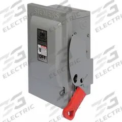 SIEMENS Safety Switch: Non-Fusible, 100 A, Three Phase, 600V AC, Galvanized Steel, Indoor (MPN HNF363). Key specifications — attr867131: SIEMENS.