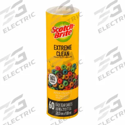 SCOTCH-BRITE Lint Roller Refill: 60 Sheets, 8 in Sheet Lg, 6 1/4 in Sheet Wd - Lint Roller Refills
