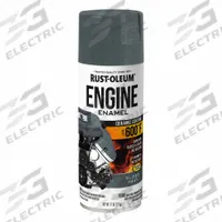 RUST-OLEUM Automotive Engine Enamel: Exterior, Ceramic Coating, Solvent, Acrylic, Metal, Smooth (MPN 366435). Key specifications — Color: Gray; Coverage Area: 2 to 14 sq ft; Compatible Surface Material: Metal; Finish Texture: No Texture; Sheen: Clear; Surface Texture: Smooth; Brand: RUST-OLEUM.