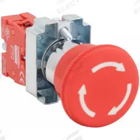 DAYTON Emergency Stop Push Button: Non-Illuminated, Mushroom Head Profile, Non-Metallic, 22 mm, 1NC (MPN 30G253). Key specifications — Brand: DAYTON; Action: Maintained; Series: Dayton; Terminal Connection: Pressure Plate; Push Button Material Type: Non-Metallic.