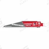MILWAUKEE Reciprocating Saw Blade: 6 Teeth per Inch, 6 in Blade Lg, 0.05 in Blade Thick, 3 PK (MPN 48-00-5341). Key specifications — attr1109198: 6; attr1109200: Rigid for Straight Cuts; attr1109201: Tapered; attr1109209: MILWAUKEE.
