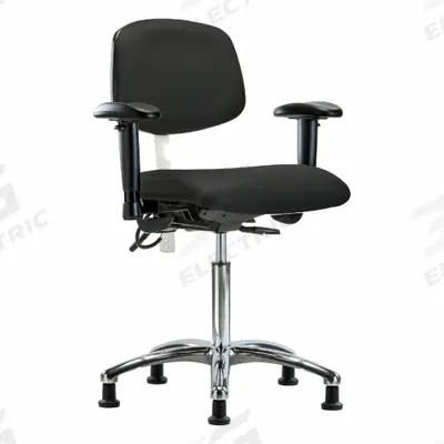APPROVED VENDOR ESD/Cleanroom Task Chair: Vinyl, Arms Included, Ht Range 21 1/2 in to 29 in - Vinyl ESD & Cleanroom Chairs