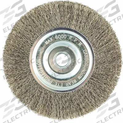 APPROVED VENDOR Wire Wheel Brush: Crimped Stainless Steel, 6 in Dia x 3/4 in Wd - Light-Cleaning Brushes for Stainless Steel